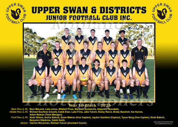 Year 10 Black - Upper Swan Football